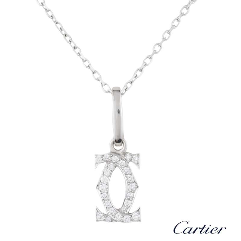 Cartier 18k White Gold C De Cartier Pendant | Rich Diamonds